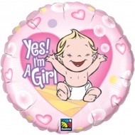 Yes! I'm a Girl! It's A Girl Baby Shower Balloon